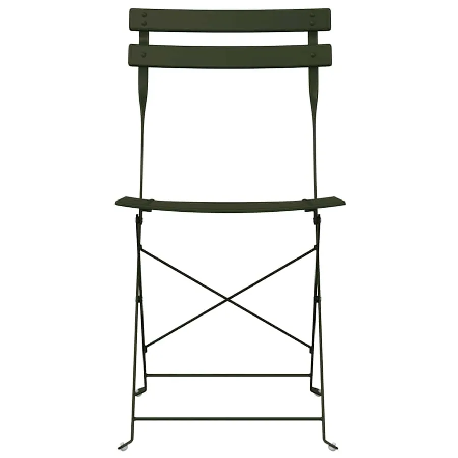 Chaise de jardin pliante 2 pcs Vert 42 x 46 x 82cm Métal - 5