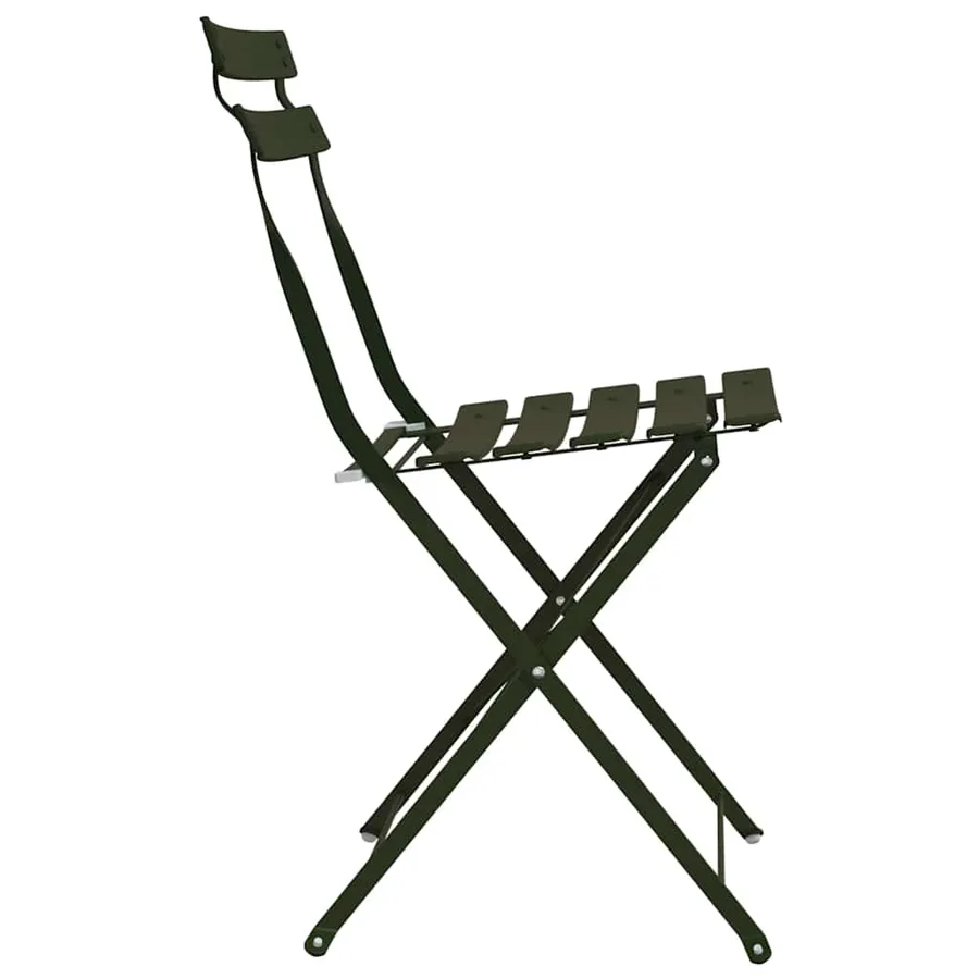 Chaise de jardin pliante 2 pcs Vert 42 x 46 x 82cm Métal - 6