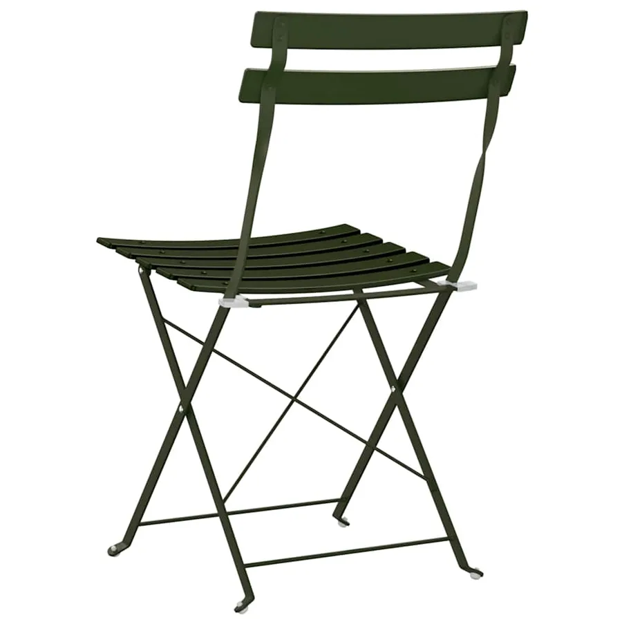 Chaise de jardin pliante 2 pcs Vert 42 x 46 x 82cm Métal - 7