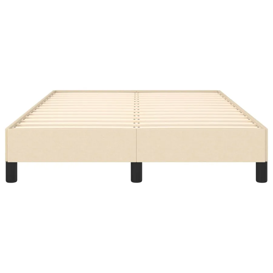 Cadre de lit sans matelas crème 120x200 cm tissu - 5