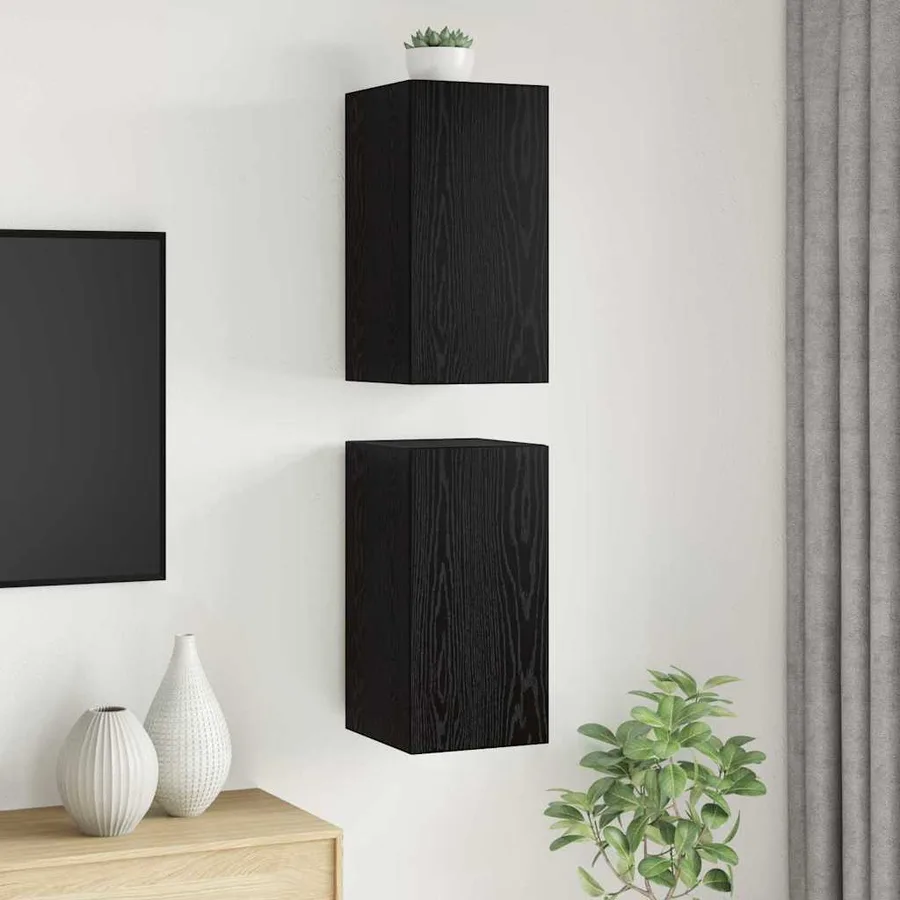 Meuble TV mural 2 pcs Chêne noir 30,5 x 30 x 60 cm - 4