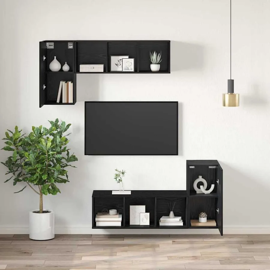 Meuble TV mural 2 pcs Chêne noir 30,5 x 30 x 60 cm - 5