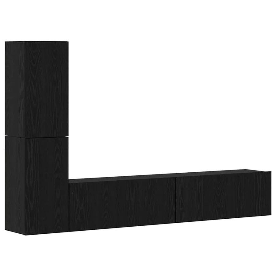 Meuble TV mural 2 pcs Chêne noir Bois d'ingénierie - 2