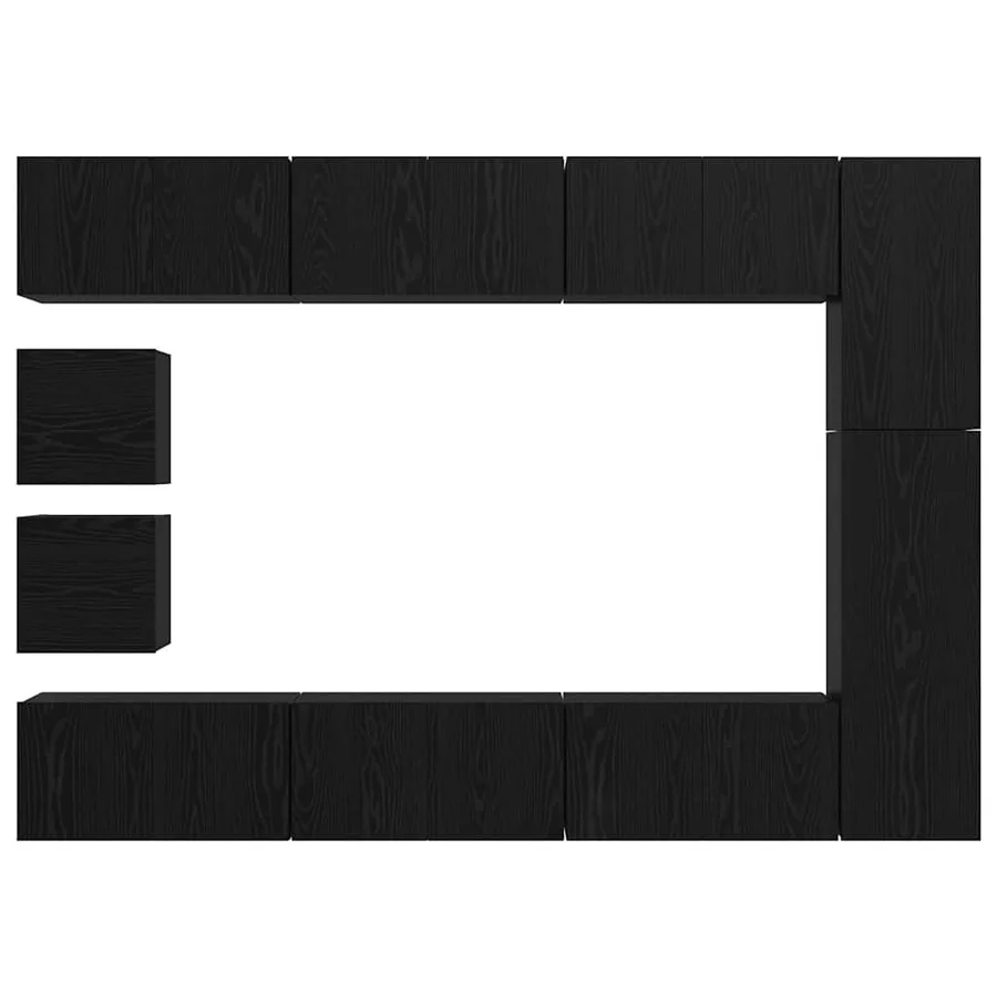 Ensemble meuble TV 10 pcs Chêne noir Bois d'ingénierie - 8