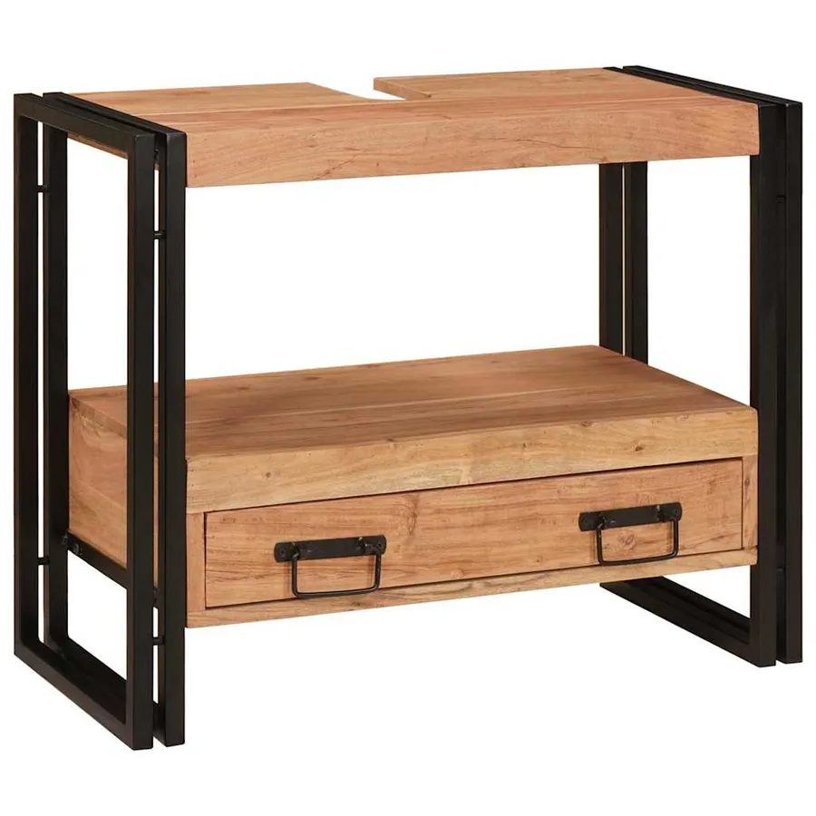Armoire de coiffeuse avec tiroir Marron Bois d'Acacia Massif - 4