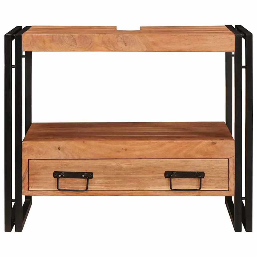 Armoire de coiffeuse avec tiroir Marron Bois d'Acacia Massif - 6