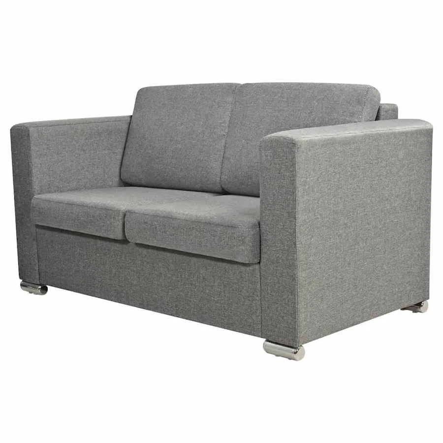 Ensemble de canapés deux pièces Tissu Gris clair - 12