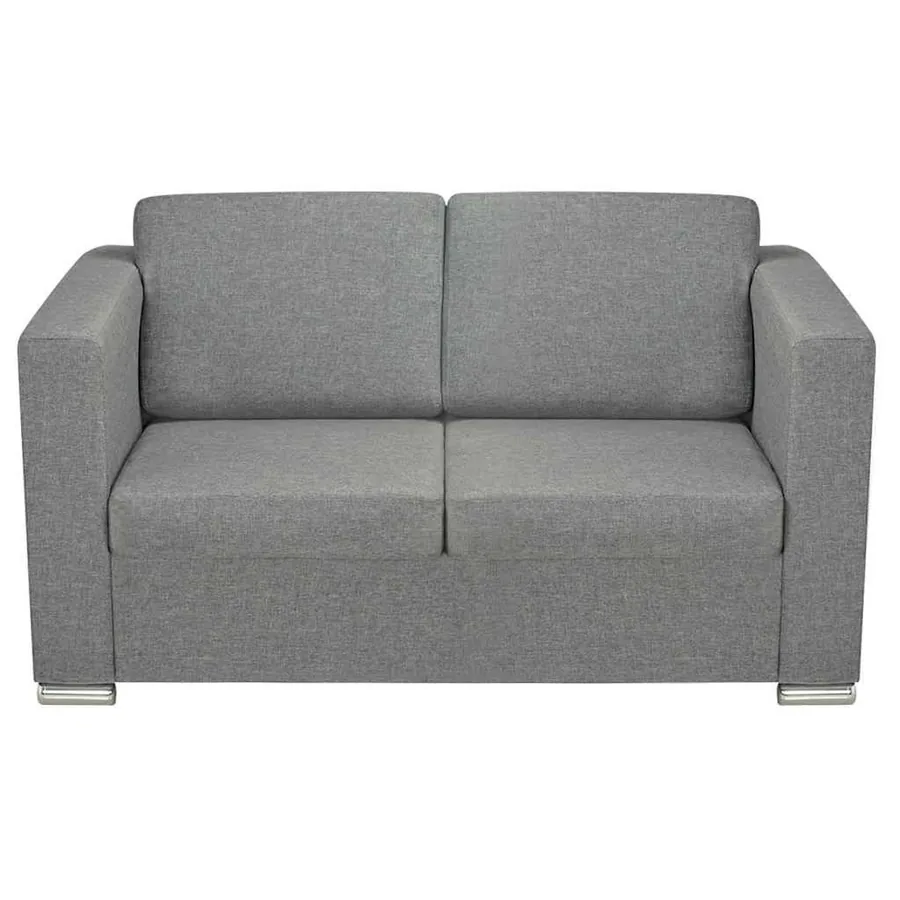 Ensemble de canapés deux pièces Tissu Gris clair - 4