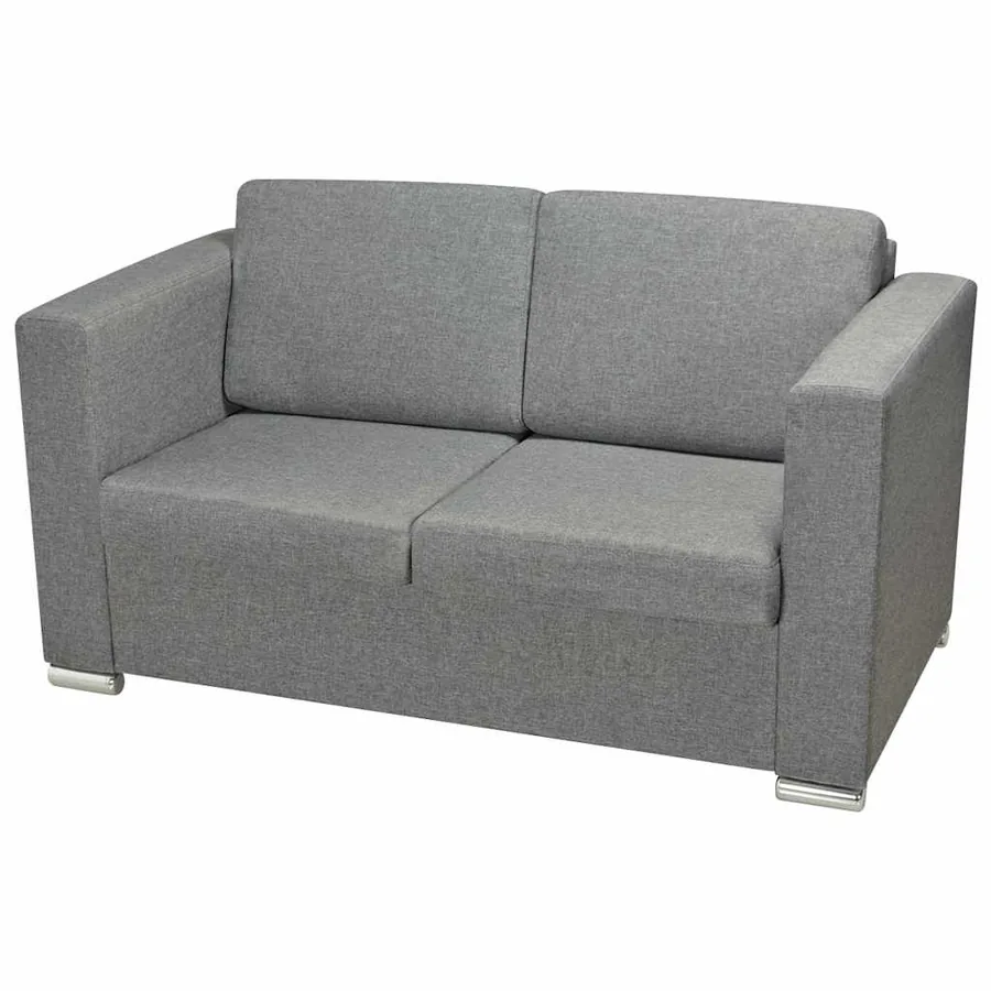 Ensemble de canapés deux pièces Tissu Gris clair - 5