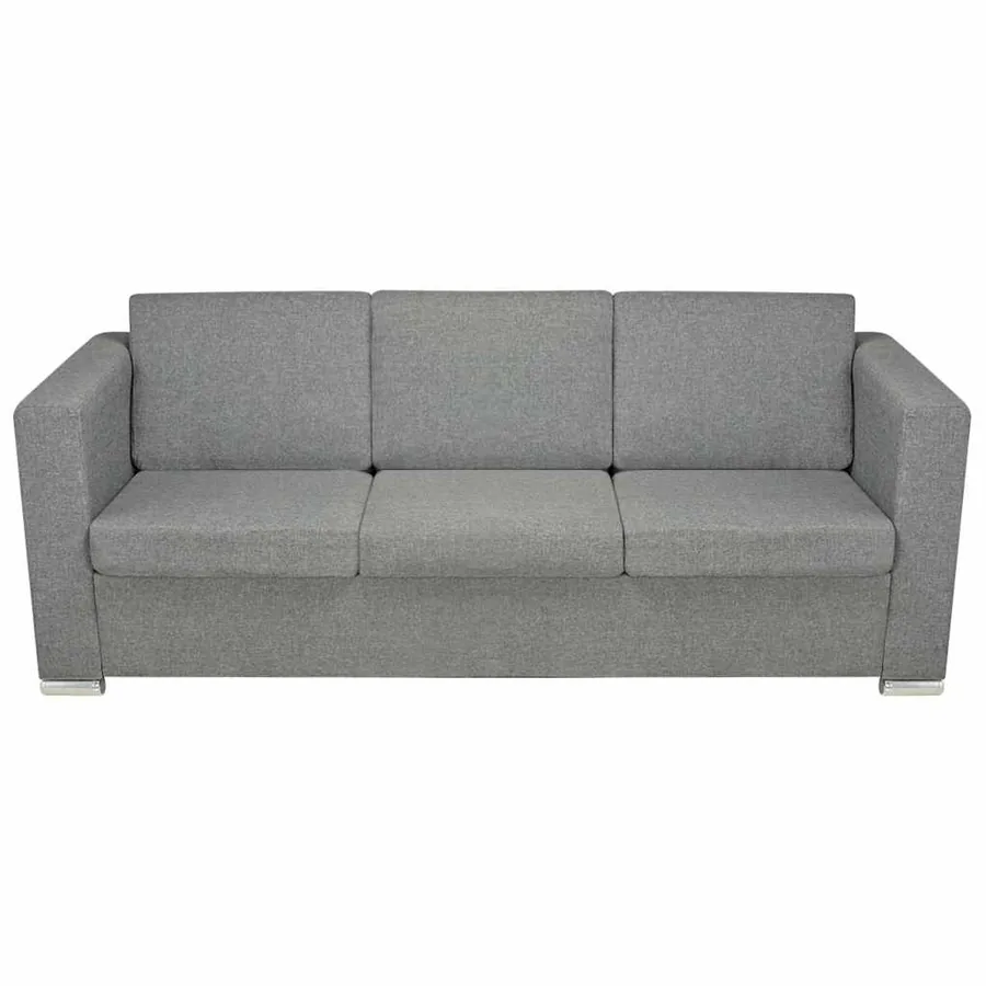 Ensemble de canapés deux pièces Tissu Gris clair - 7