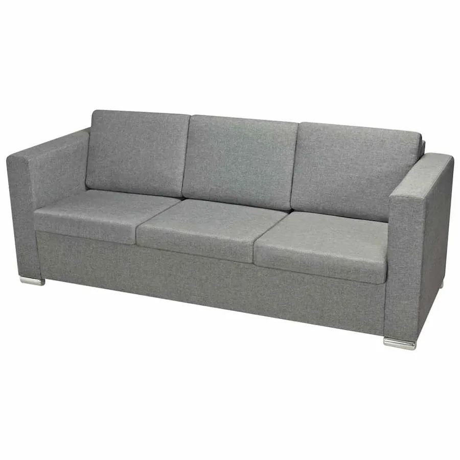 Ensemble de canapés deux pièces Tissu Gris clair - 8