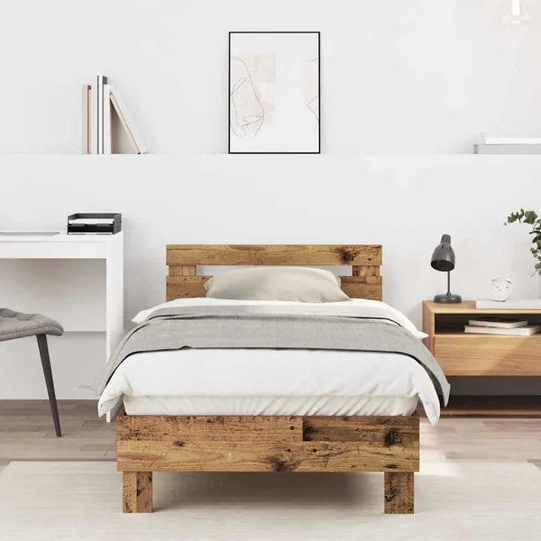 Cadre de lit Bois ancien 203 x 95 x 70 cm Bois d'ingénierie