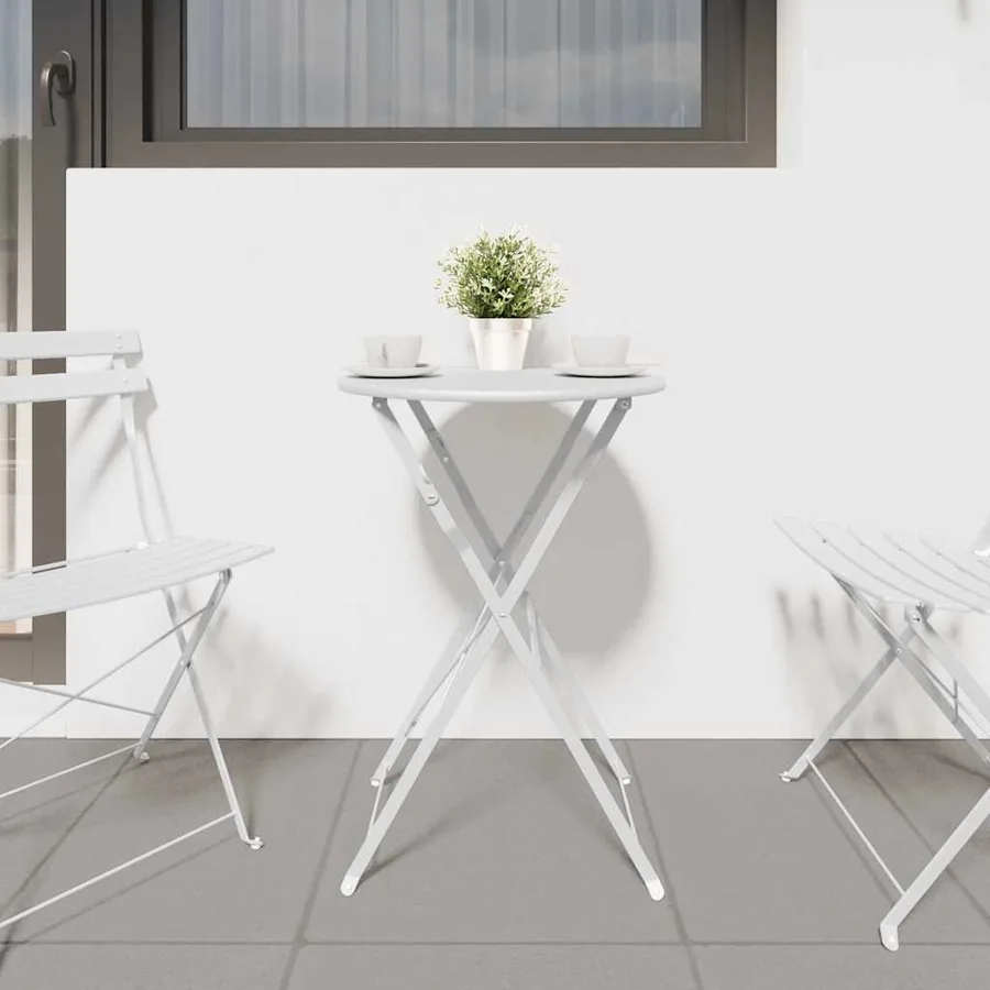 Table bistrot Blanc Ø 50 x 71 cm Acier revêtu de poudre - 3