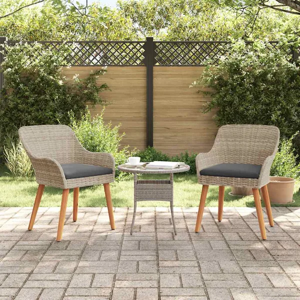 Chaise de jardin 2 pcs Gris clair 62,5 x 55 x 82 cm polyrotin