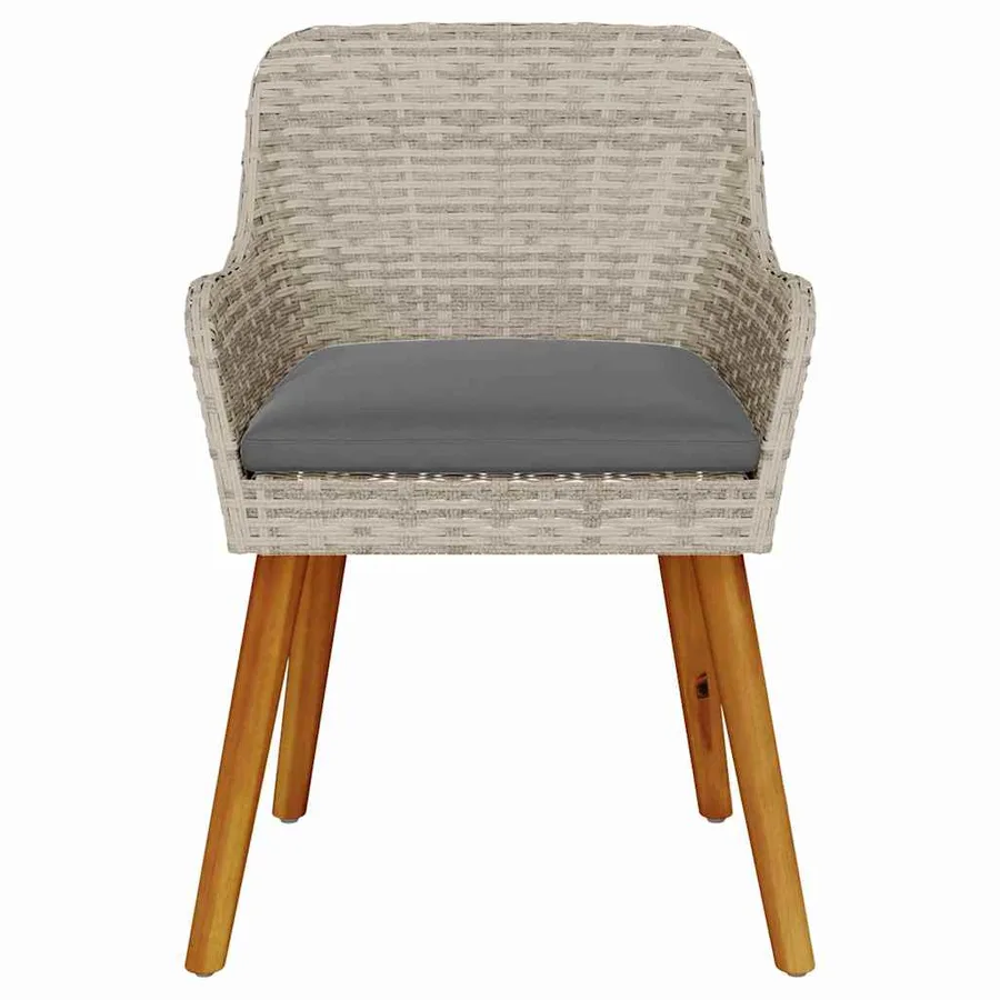 Chaise de jardin 2 pcs Gris clair 62,5 x 55 x 82 cm polyrotin - 5