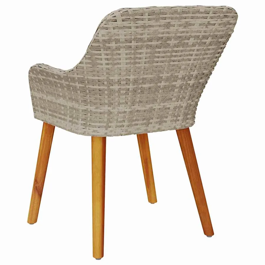 Chaise de jardin 2 pcs Gris clair 62,5 x 55 x 82 cm polyrotin - 7