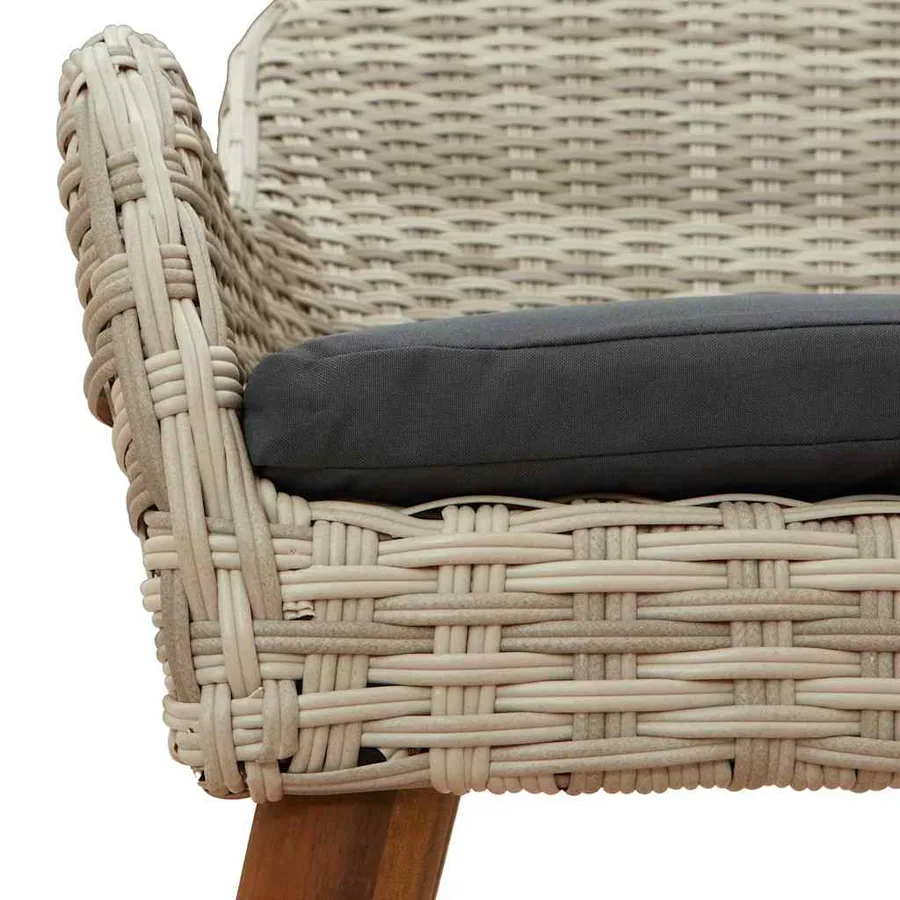 Chaise de jardin 2 pcs Gris clair 62,5 x 55 x 82 cm polyrotin - 9