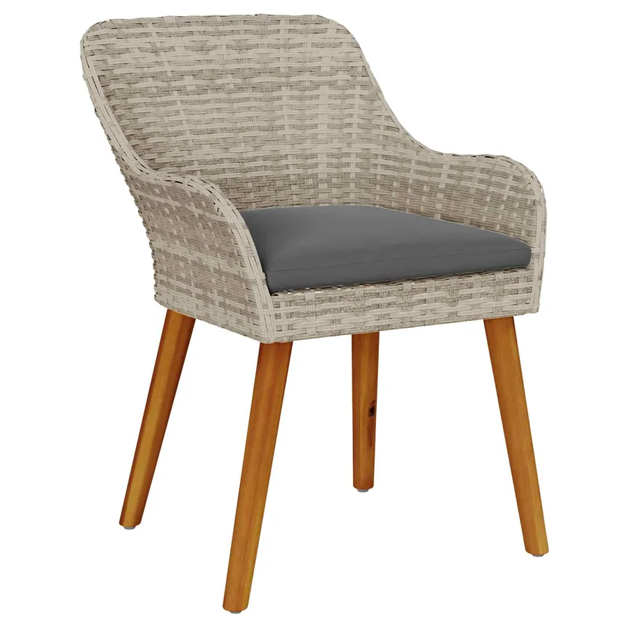 Ensemble de salle à manger pour jardin 3 pcs Gris clair - 6
