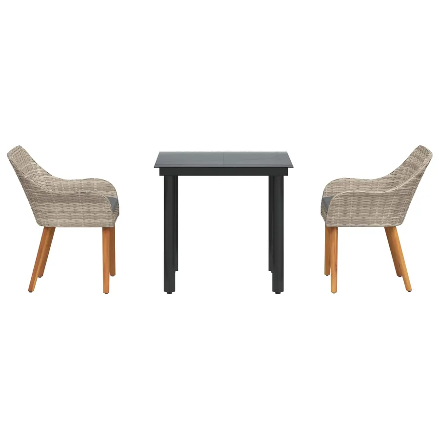 Ensemble de salle à manger pour jardin 3 pcs Gris clair - 7
