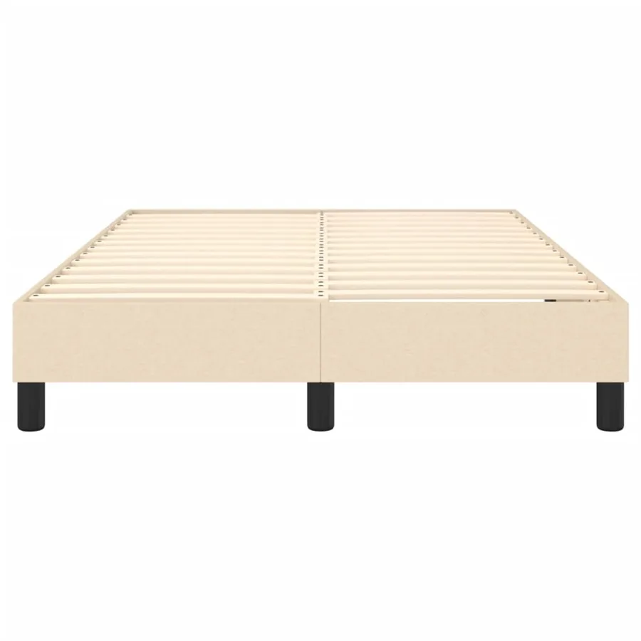Cadre de lit à lattes crème 120x200 cm tissu - 5