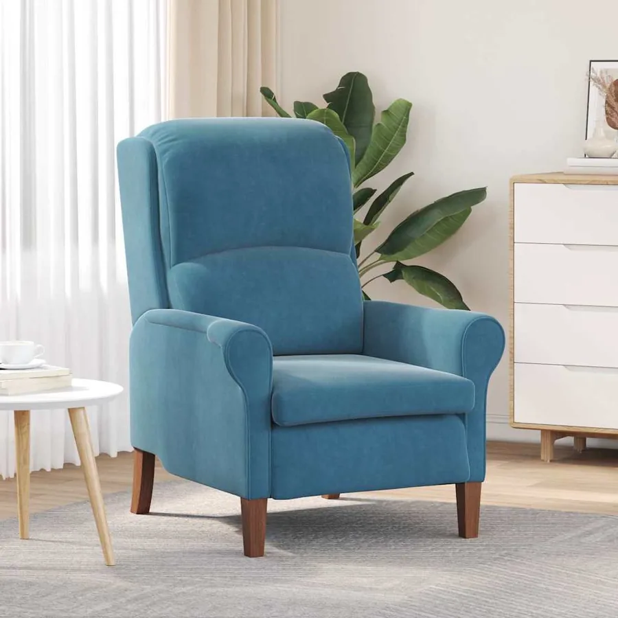 fauteuil Bleu Velours