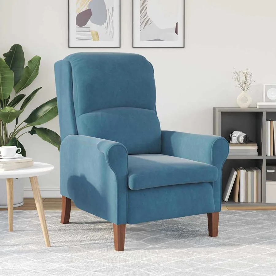 fauteuil Bleu Velours - 3