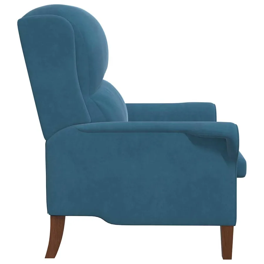 fauteuil Bleu Velours - 5