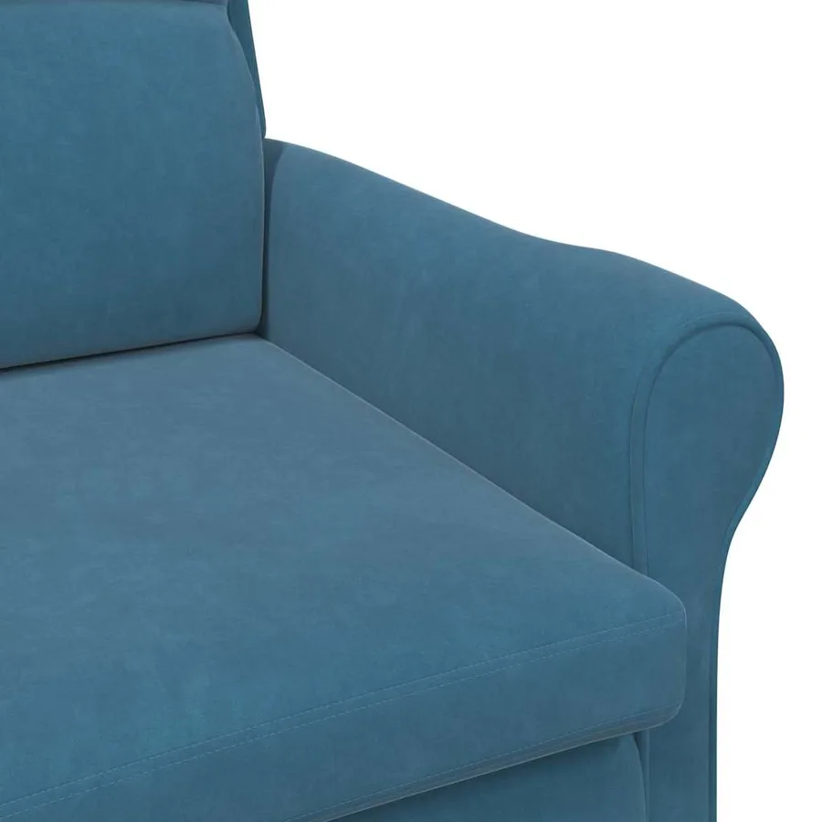 fauteuil Bleu Velours - 7