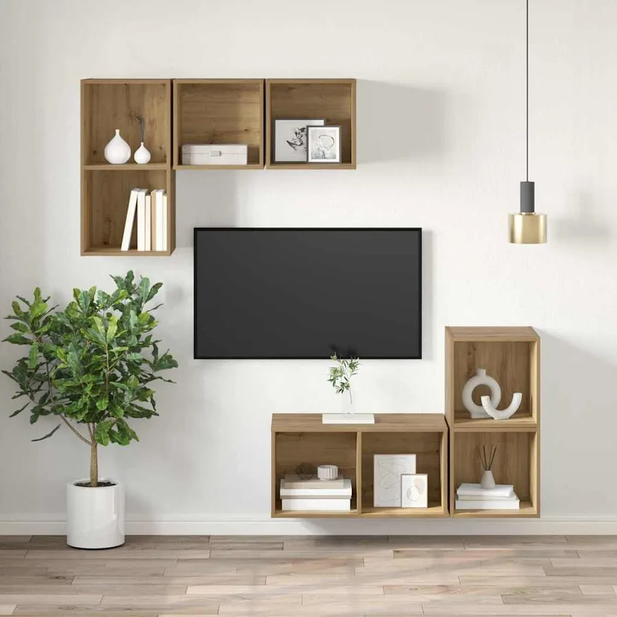 Ensemble meuble TV 37 x 37 x 72 cm Chêne artisanal - 6