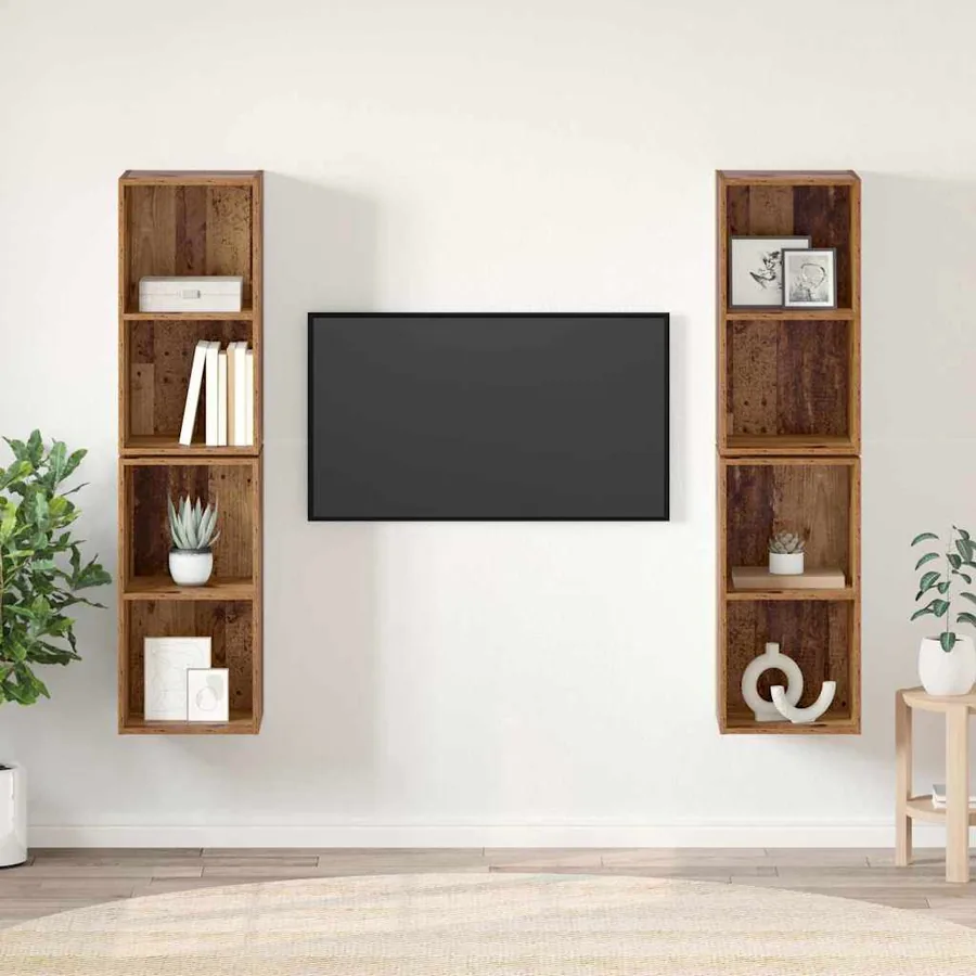 Ensemble meuble TV 4 pcs Bois Ancien 37 x 37 x 72 cm