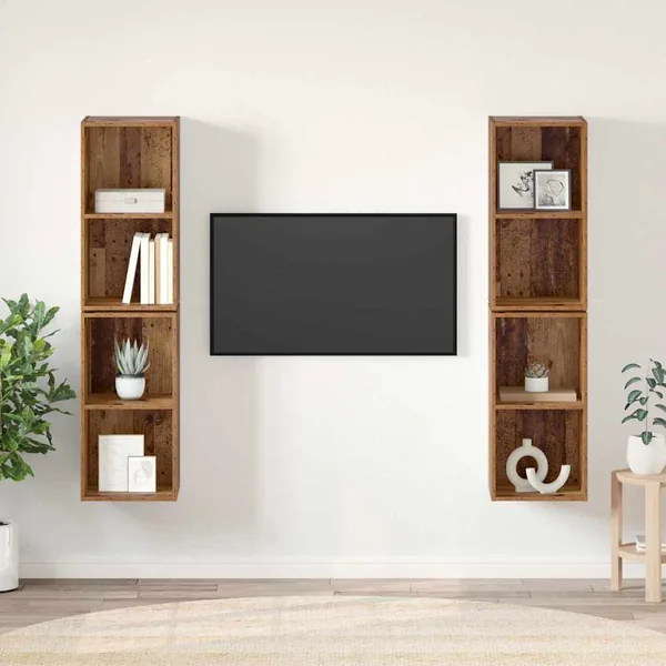 Ensemble meuble TV 4 pcs Bois Ancien 37 x 37 x 72 cm