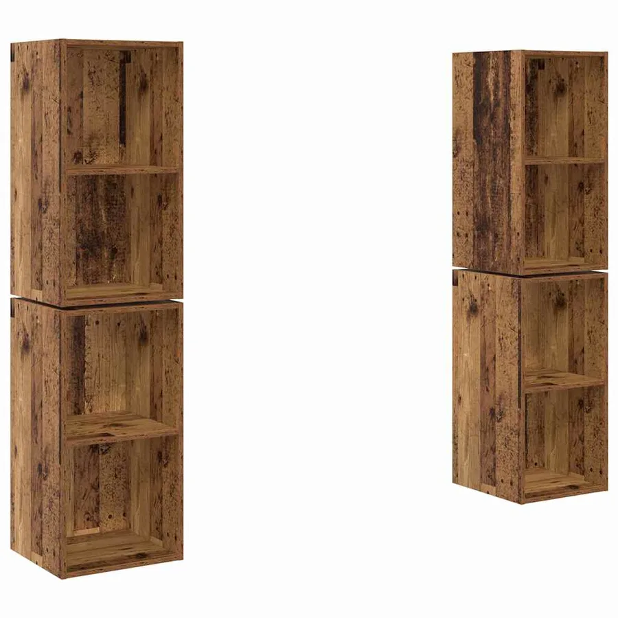 Ensemble meuble TV 4 pcs Bois Ancien 37 x 37 x 72 cm - 2