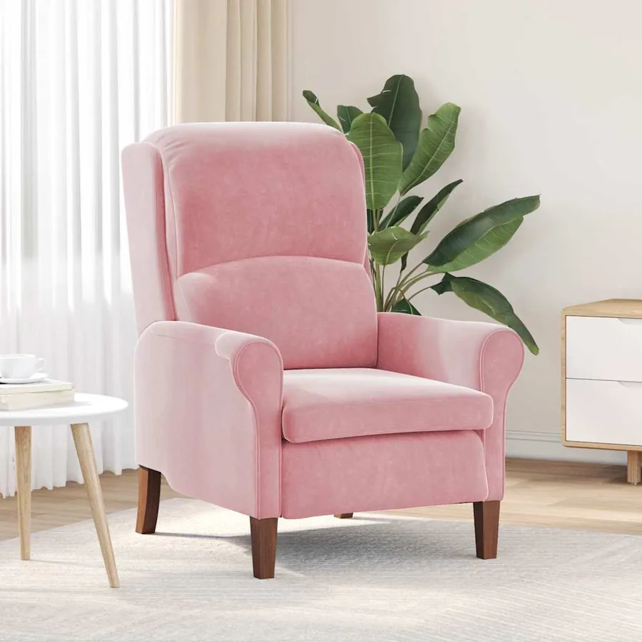 fauteuil Rose Velours