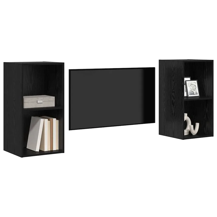 Ensemble meuble TV 2 pcs Chêne noir 37 x 37 x 72 cm - 3