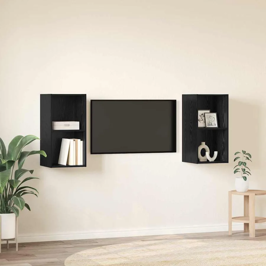 Ensemble meuble TV 2 pcs Chêne noir 37 x 37 x 72 cm - 4