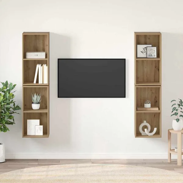Ensemble meuble TV 4 pcs Chêne artisanal Bois d'ingénierie