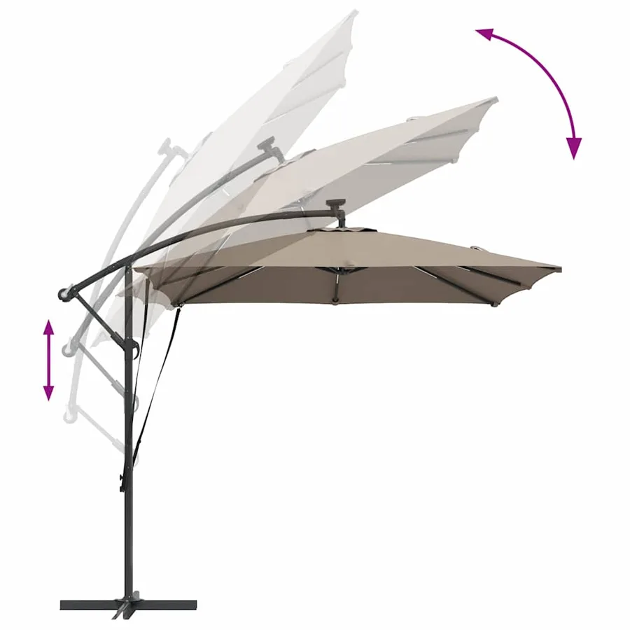 Parasol Taupe 249 x 249 x 250 cm Polyester et Aluminium - 13