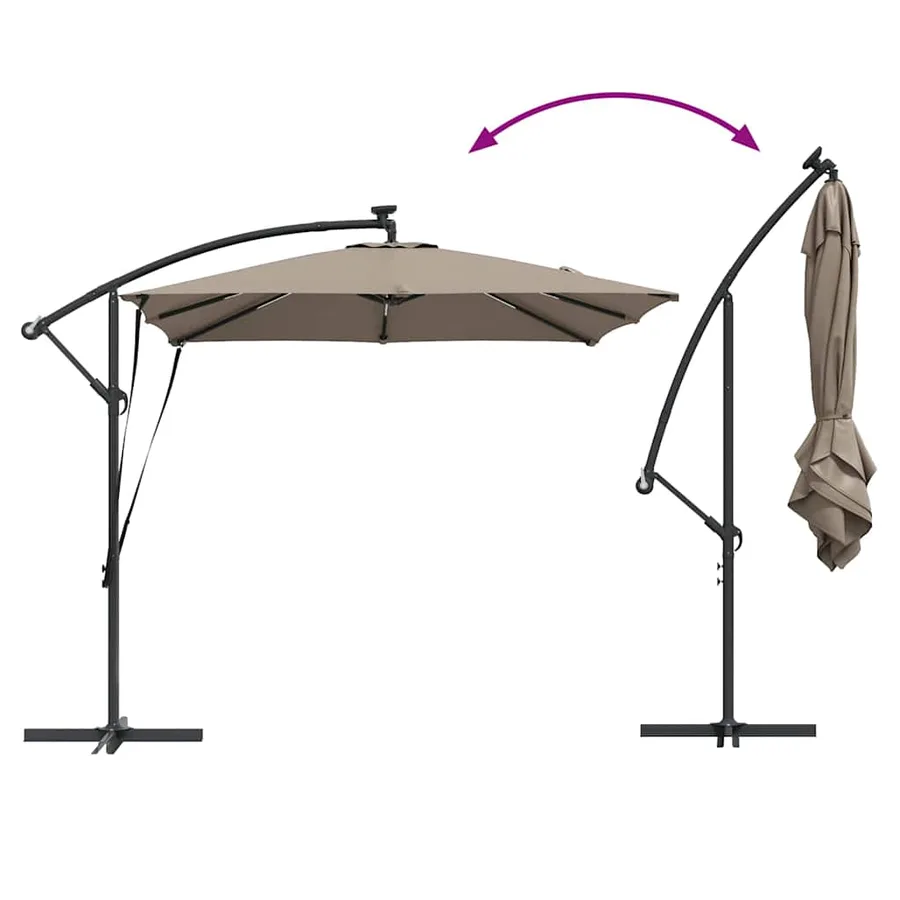 Parasol Taupe 249 x 249 x 250 cm Polyester et Aluminium - 14