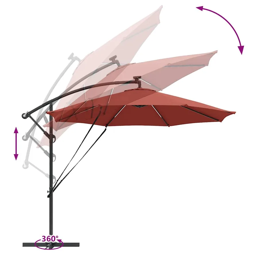 Parasol Terre cuite 294 x 294 x 248 cm Polyester et Aluminium - 13