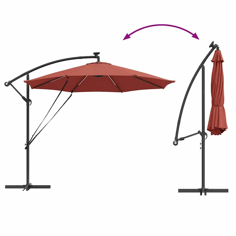 Parasol Terre cuite 294 x 294 x 248 cm Polyester et Aluminium - 14