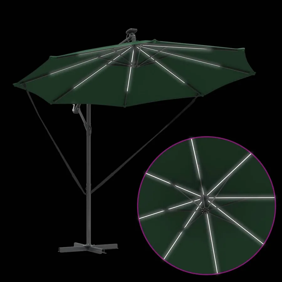 Parasol Vert 294 x 294 x 248 cm Polyester et Aluminium - 11