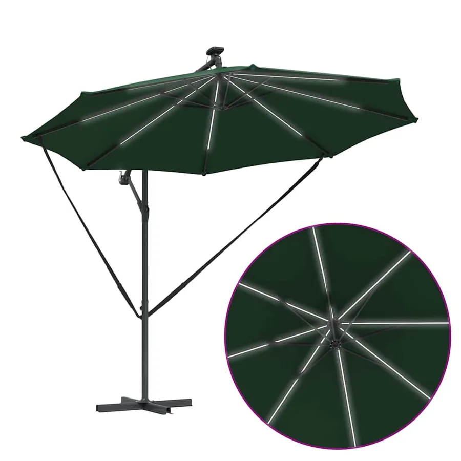 Parasol Vert 294 x 294 x 248 cm Polyester et Aluminium - 12