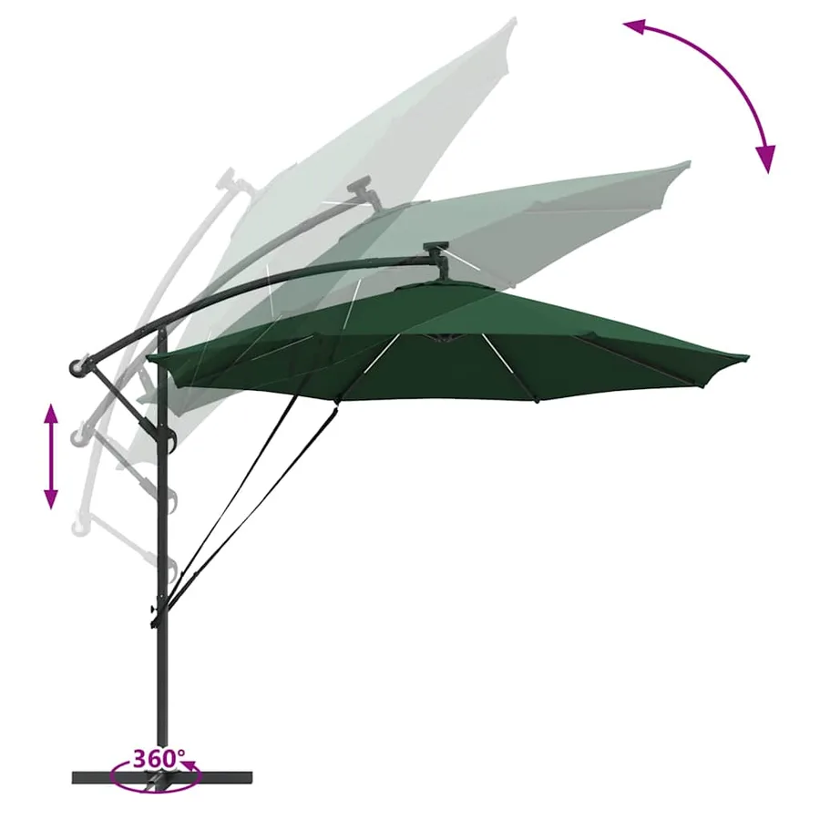 Parasol Vert 294 x 294 x 248 cm Polyester et Aluminium - 13