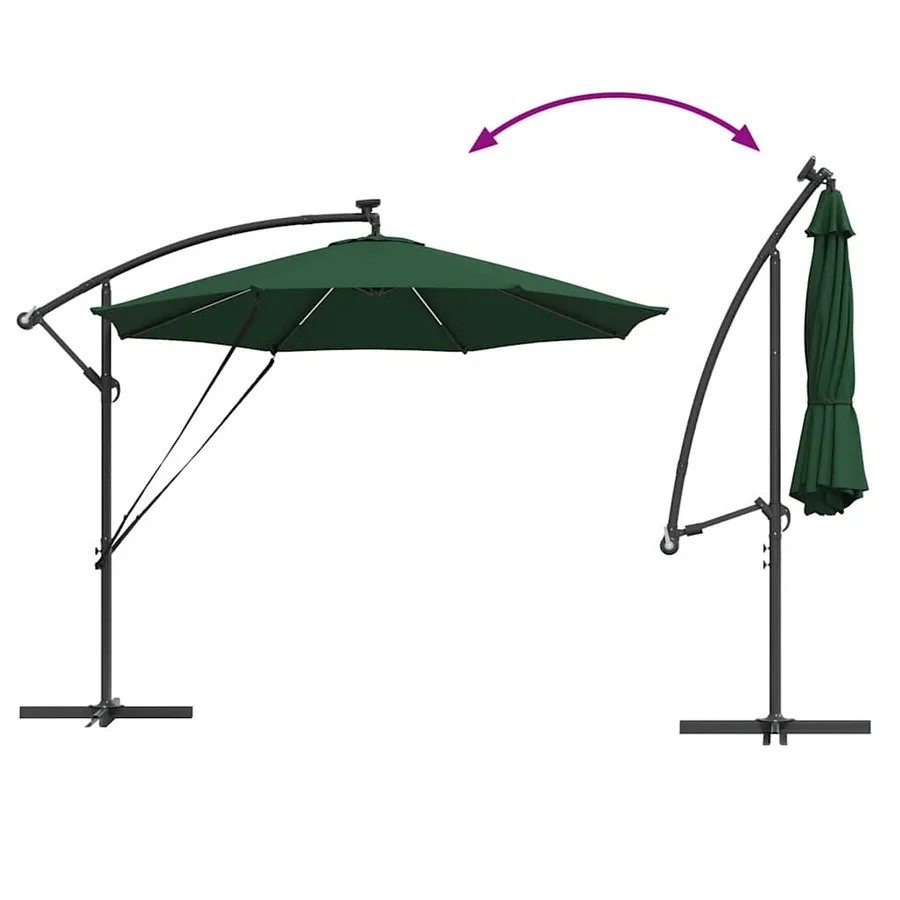 Parasol Vert 294 x 294 x 248 cm Polyester et Aluminium - 14