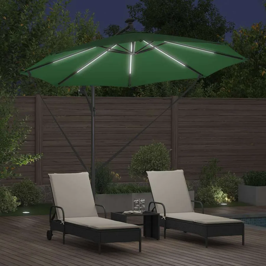Parasol Vert 294 x 294 x 248 cm Polyester et Aluminium - 4