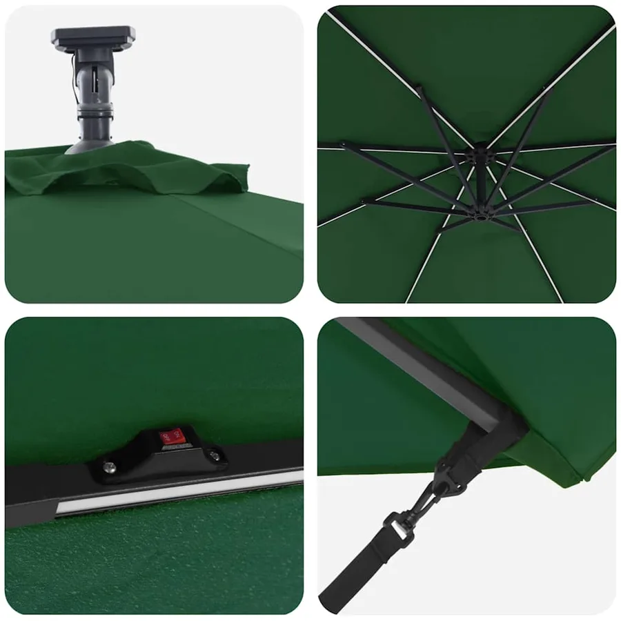 Parasol Vert 294 x 294 x 248 cm Polyester et Aluminium - 9