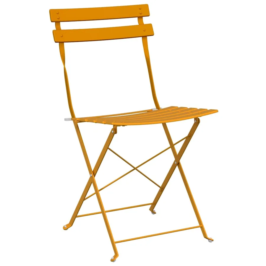 Ensemble bistro pliant 3 pcs Moutarde Acier - 5