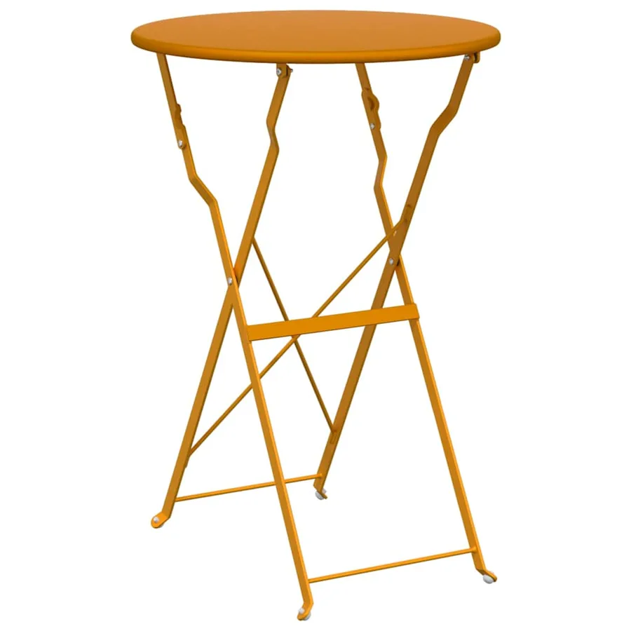 Ensemble bistro pliant 3 pcs Moutarde Acier - 6