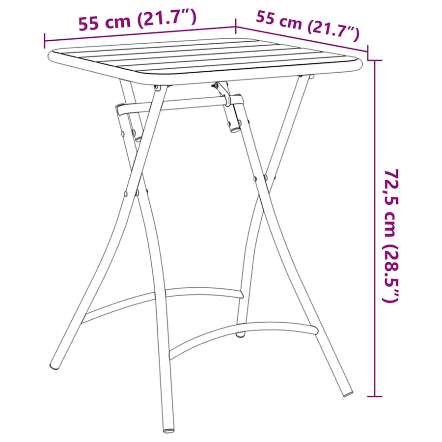 Table bistrot Anthracite 55 x 55 x 72,5 cm - 11