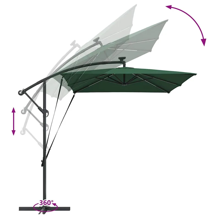 Parasol Vert 294 x 200 x 270 cm Polyester et Aluminium - 13